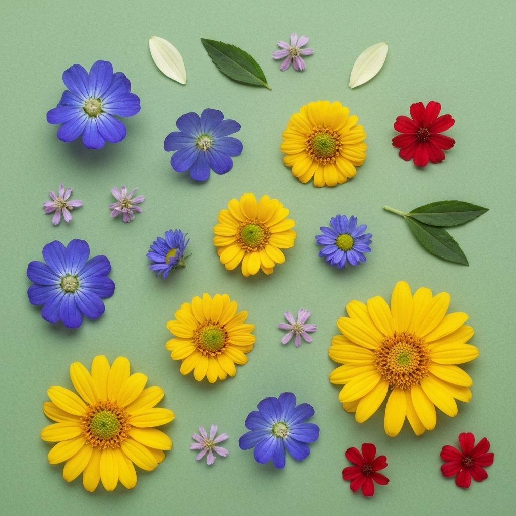 Colorful healing flowers arrangement